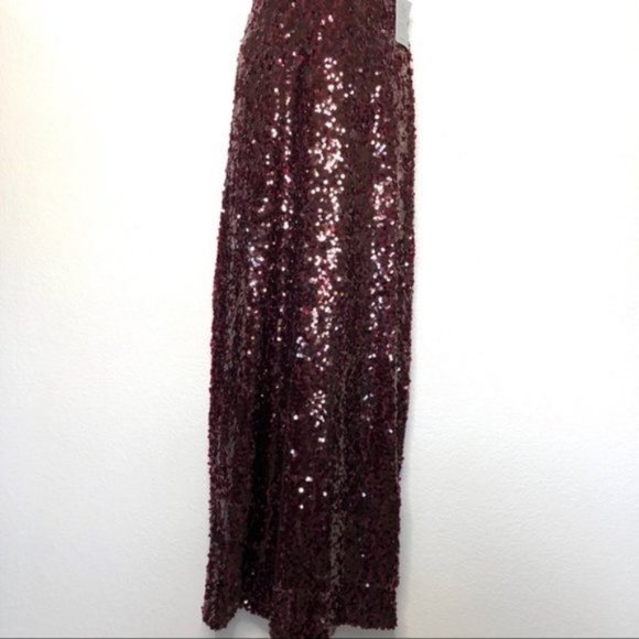 NWT WAYF Sequin Evening Gown Maroon Sparkle - Picture 5 of 10